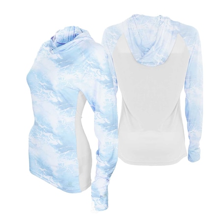 Woman's Drirelease Mobile Cooling Hoodie, Ocean Blue/White, SM